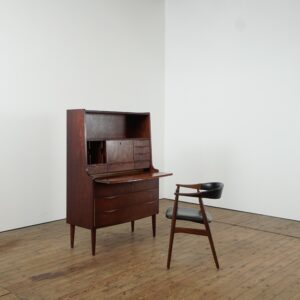 Scandinavian secretary cabinet in rosewood and Armchair by Farstrup