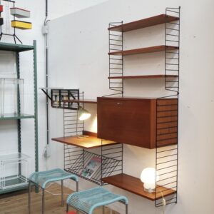 Modular teak wall unit by Nisse String