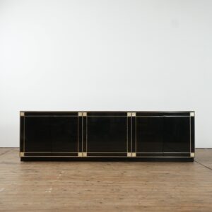Black lacquered sideboard with brass details by Pierre Cardin
