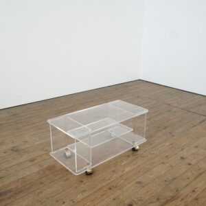 French plexiglass side table / trolley by David Lange for Les Invisibles de Marais