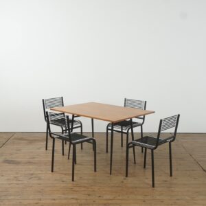 Set of 4 Rene Herbst chairs and table