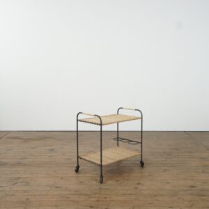 Rattan trolley with bottle holders