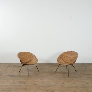 Set of two rattan lounge chairs by Dirk van Sliedrecht