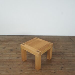 Solid wood brutalist side table by Karel Mintjens
