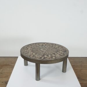 Coffee table in lava stone and metal by Francois Chaty