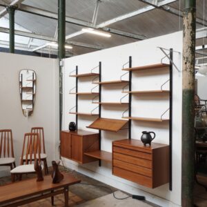 Modular Poul Cadovius wall unit in teak wood