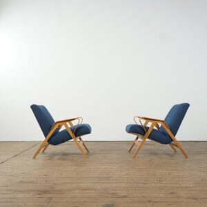 Set of two bentwood lounge chairs with new fabric by Tratra Pravenec