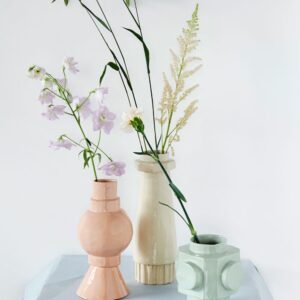 Collection of Ceramic hand made vases in Belgium "Canal series" by Lies Van Ginderachter and La Gadoue Atelier