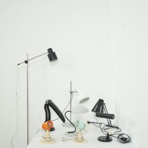 Collection of mid century lamps by Anvia, Hala, H. T. Huang,... (sold separately)