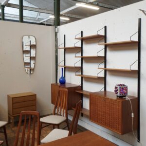 Modular Poul Cadovius wall unit in teak wood