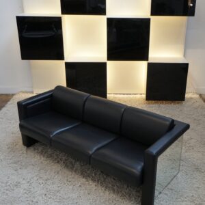 Leather sofa by Trix & Robert Haussmann for Knoll