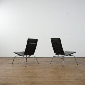 Set of two Fabiaan Van Severen leather lounge chairs model Crossed Legged