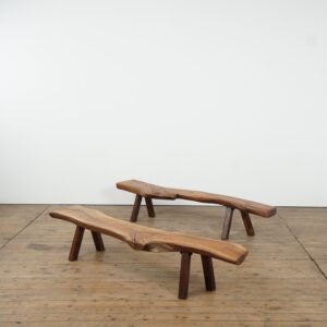 Two brutalist solid wood benches by Mobichalet (sold separately)