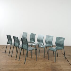 Set of 8 Post Modern Zanotta chairs