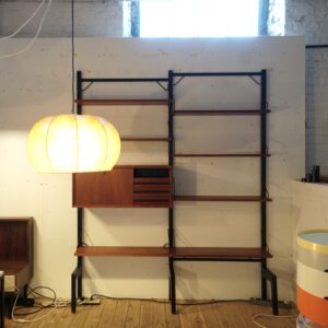 Free standing modular wall unit by Poul Cadovius in teak wood